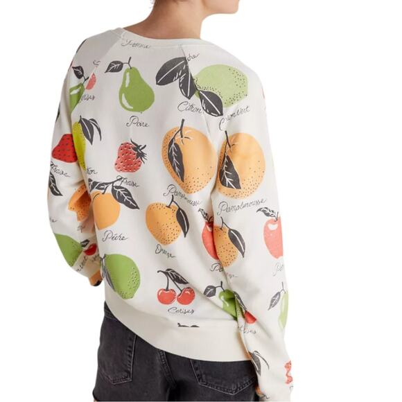 Anthropologie Back When White Fruit Medley Pullover Sweatshirt - Picture 3 of 11